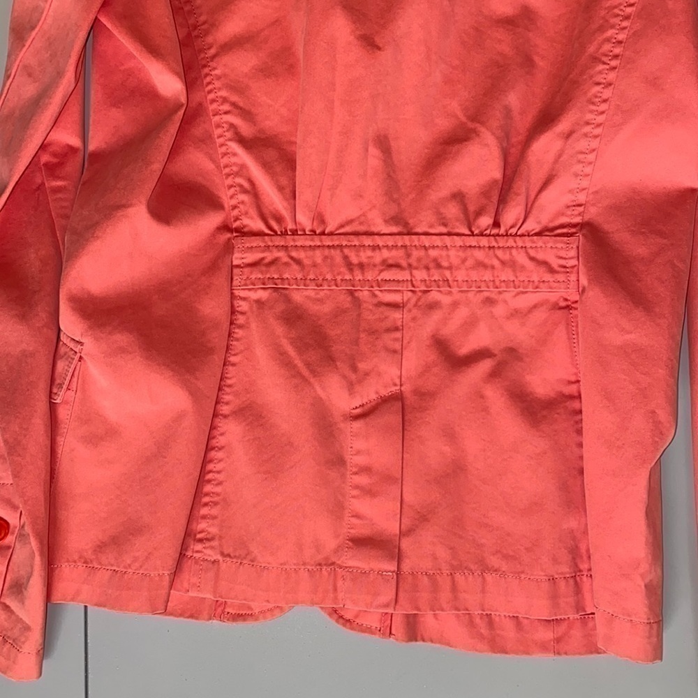 EDDIE Bauer 100% Cotton Button-up Light Coral Salmon Jacket Women’s Size 6 - Picture 8 of 12